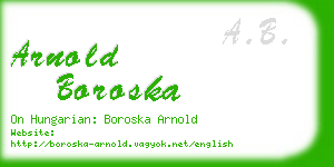 arnold boroska business card